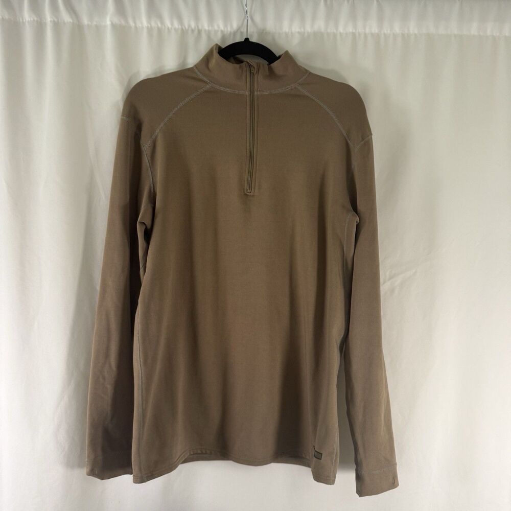 XGO Work Shirt Men's Medium Green1/4 Zip Fleece Lined Long Sleeve Pullover